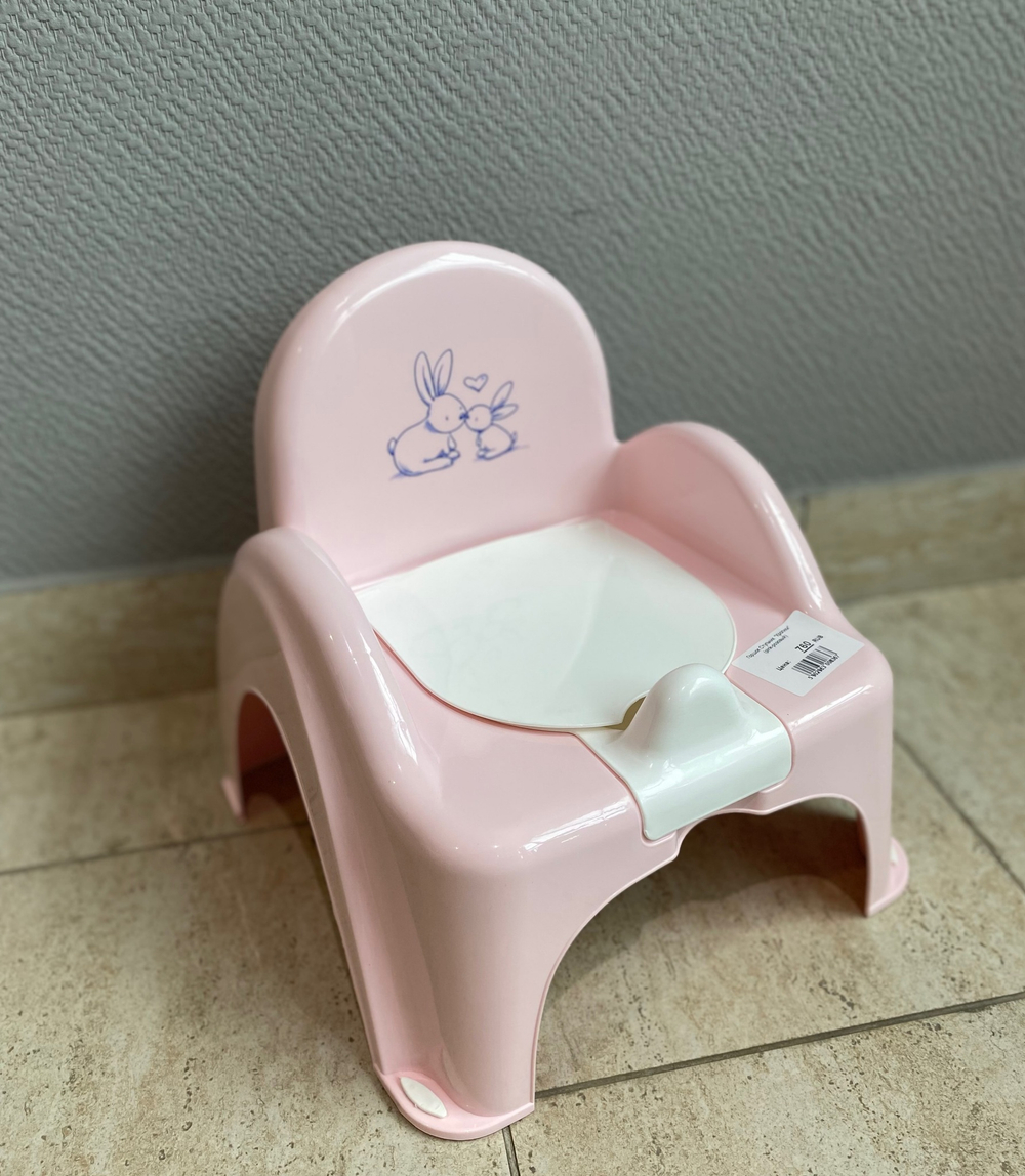 Горшок Стульчик  "Кролики" (pink-розовый)