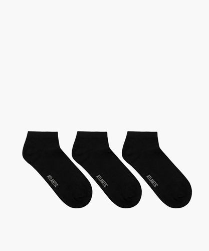 Женские укороченные носки Atlantic, набор 3 пары, хлопок, черные, Basic 3BLC-103