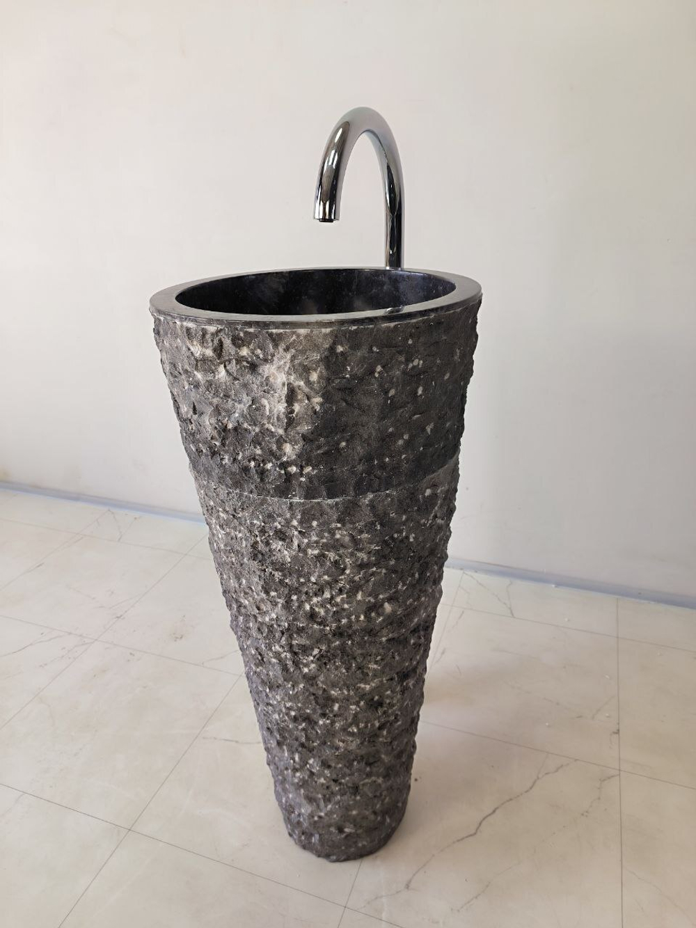 Раковина напольная из мрамора Pedestal Grey Marmo MN-65940 40х40х90 из натурального камня