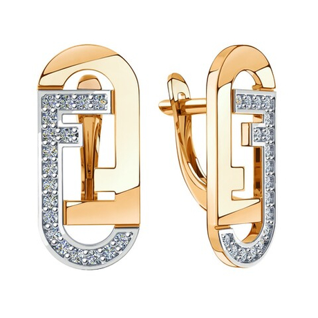 Серьги из золота 585 пробы с Фианит