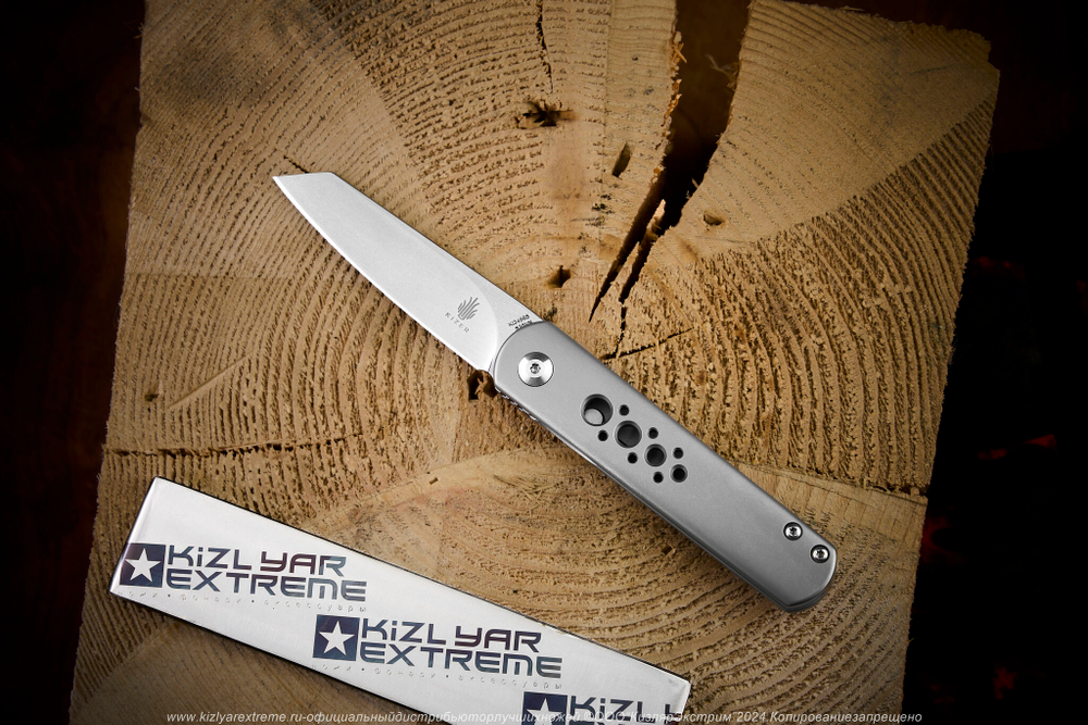 Складной нож Kizer Feist сталь CPM S35VN StoneWash рукоять Титан