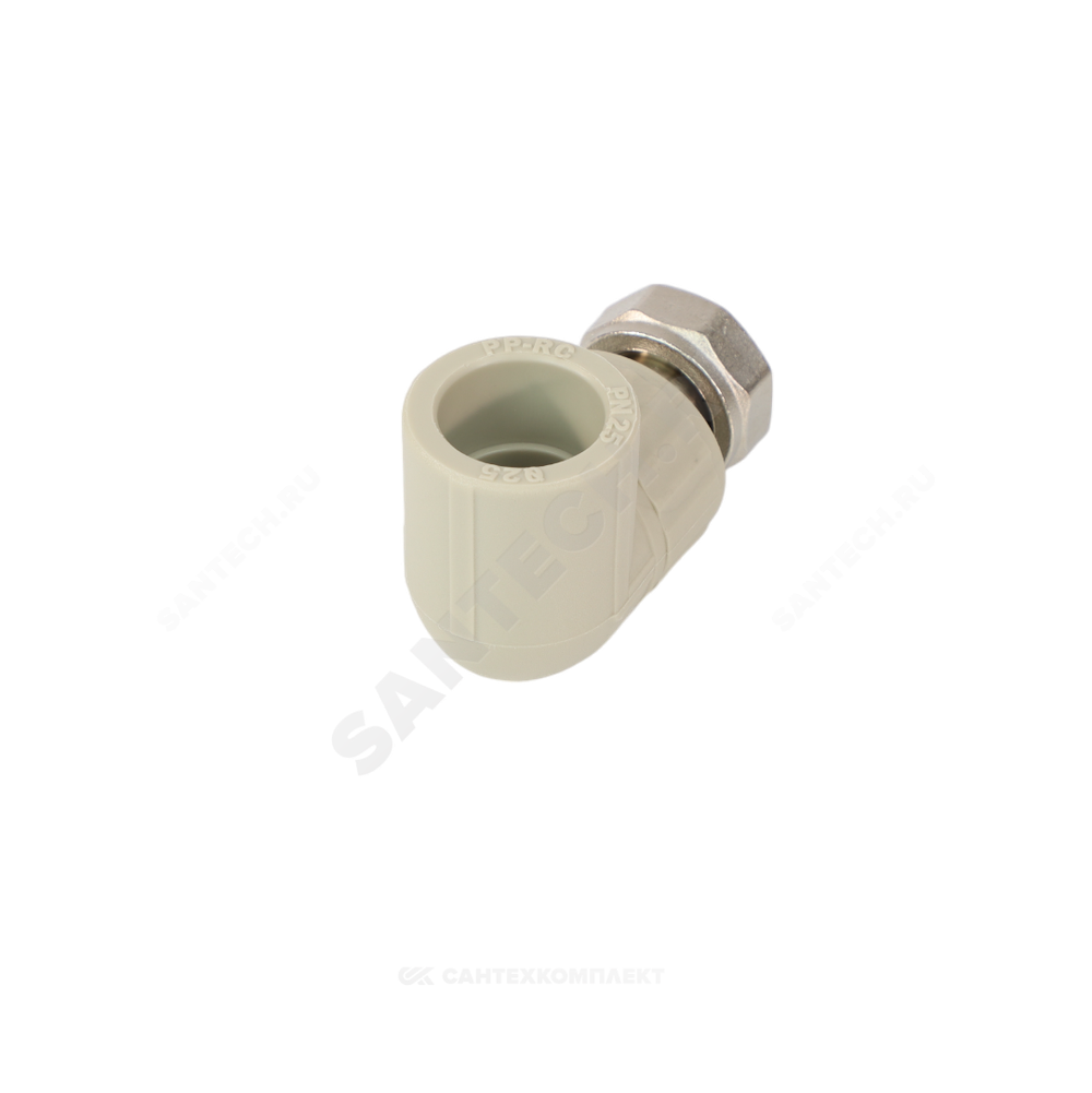 Угольник PP-R комбинированный серый Дн 25х3/4" с накидной гайкой VALFEX 10138025Г