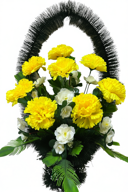 Траурная корзина из искусственных цветов «Малая №04»