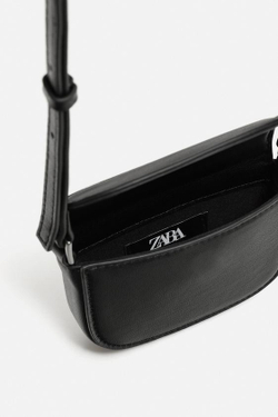 ZARA НЕБОЛЬШАЯ СУМКА С КЛАПАНОМ, ЧЕРНЫЙ