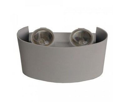 Уличный настенный светодиодный светильник с 2x2 светодиода, подсветка вверх и вниз , алюминиевый белый корпус, алюминиевый, 4Вт 4200К 360лм 120мм*92мм*38мм , ударопрочный, водонепроницаемый, мощностью 4W, высота 120 мм, степень защиты IP 65