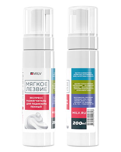 Milv Кератогель 20082 Экспресс-размягчитель для педикюра пенный "Мягкое лезвие" 200 мл