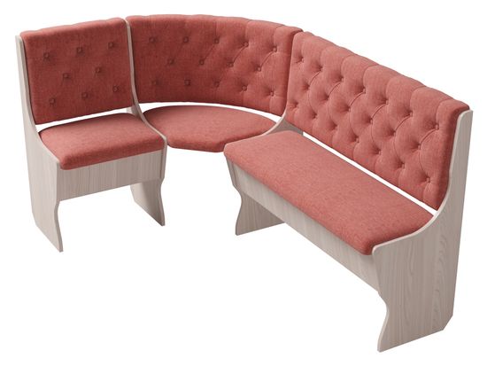 Диван угловой bravo "Оливьер" (Вишня Хансен/Рогожка Savana Plus Coral (AT)) -G/Л3