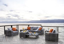 "Тито" лаунж-зона из искусственного ротанга, цвет серый