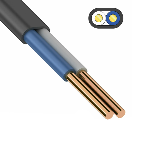 Кабель ВВГ-Пнг(А) 2х6 (ГОСТ) (ККЗ Калуж. з-д) ш Плоский негорюч. с маркировкой длины