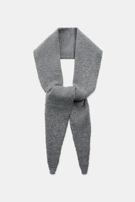 ZARA ШАРФ ИЗ 100% ШЕРСТИ, СЕРЫЙ