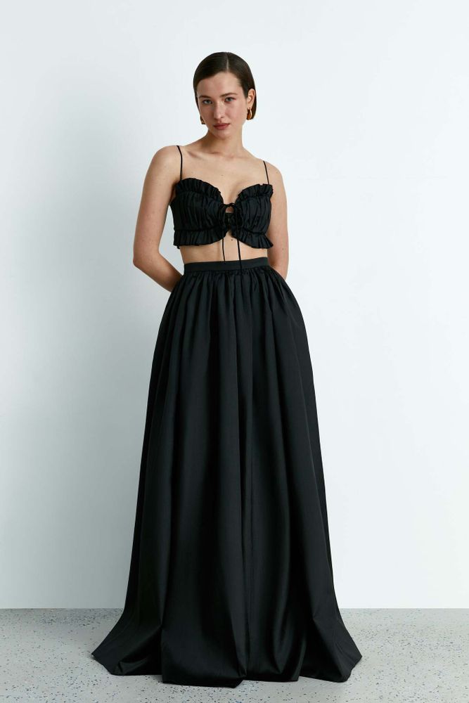 Топ-бюстье драпированный из тафты