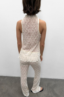 ZARA КРУЖЕВНЫЕ БРЮКИ, ЭКРЮ