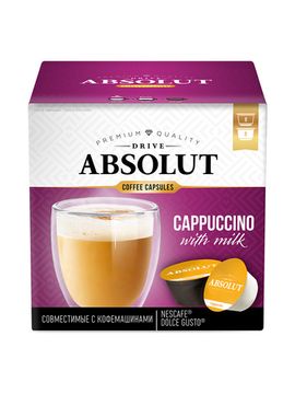 Кофе в капсулах Drive Absolut КАПУЧИНО, для кофемашин Dolce Gusto (Дольче Густо), 96 капсул