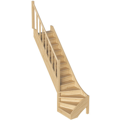 Лестница на второй этаж ЛС-07м/1 Левая с подступенками под покраску