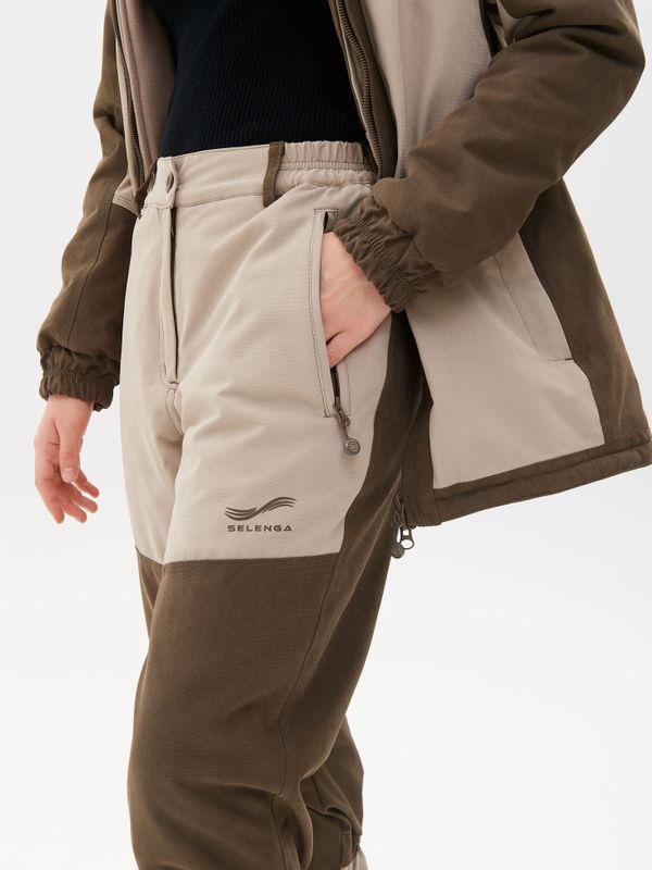 Костюм демисезонный женский Селенга ткань Исландия цвет Коричневый/Бежевый