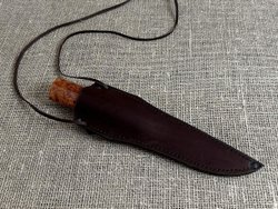 Якутский нож "Шейник", рукоять карельская берёза