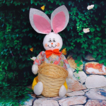 Кашпо плетеное с фигурой d-11см «Зайка» 29см ДоброСад