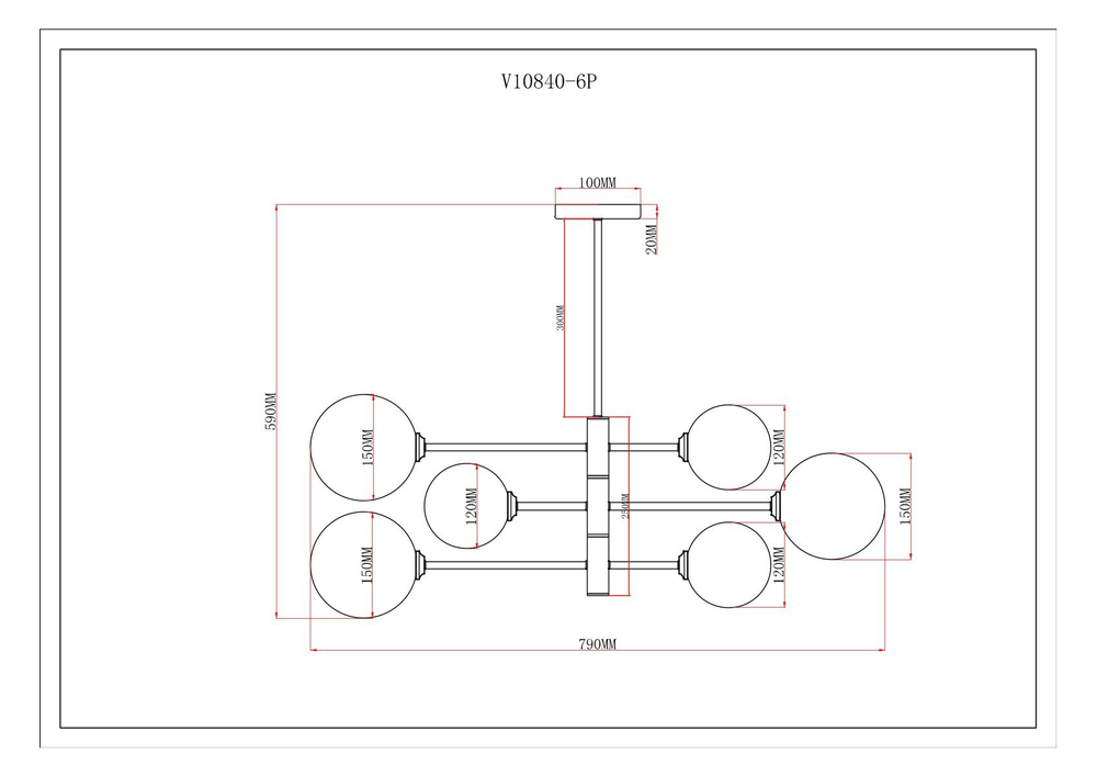 Светильник подвесной Moderli V10840-6P Molecule