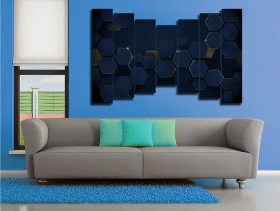 Модульная картина "Абстрактные соты"