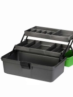 Ящик рыболовный для хранения снастей двухполочный синий