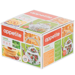 Чайник сталь, эмал, 1.5 л, Appetite, Ландора, FT11-LD