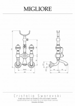 Смеситель для ванны с душем Migliore Cristalia 18580 бронза