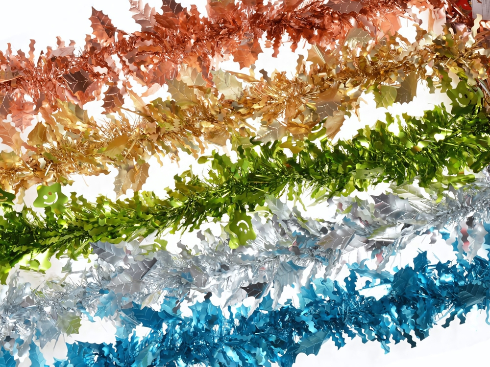 Мишура новогодняя 2м*9см "Лепестки" микс цветов 991369