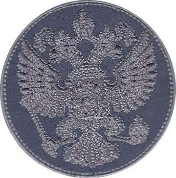 Нашивка Герб РФ в круге (светлый) (7.0x7.0)