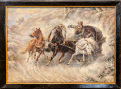 Н/х. Русская тройка. Холст, масло. Россия. 1900 г.