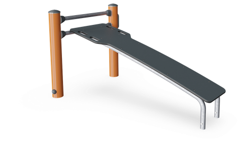 Наклонный тренажёр для пресса, со знаком безопасности