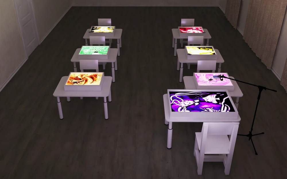 Студия для рисования песком с планшетами