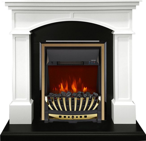 Каминокомплект Langford - Белый с черным с очагом Aspen Gold