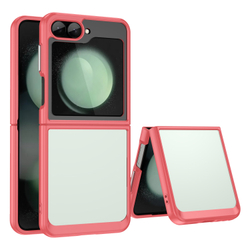 Двухкомпонентный чехол для Samsung Galaxy Flip 6 5G, мягкий отклик кнопок, усиленные рамки красного цвета