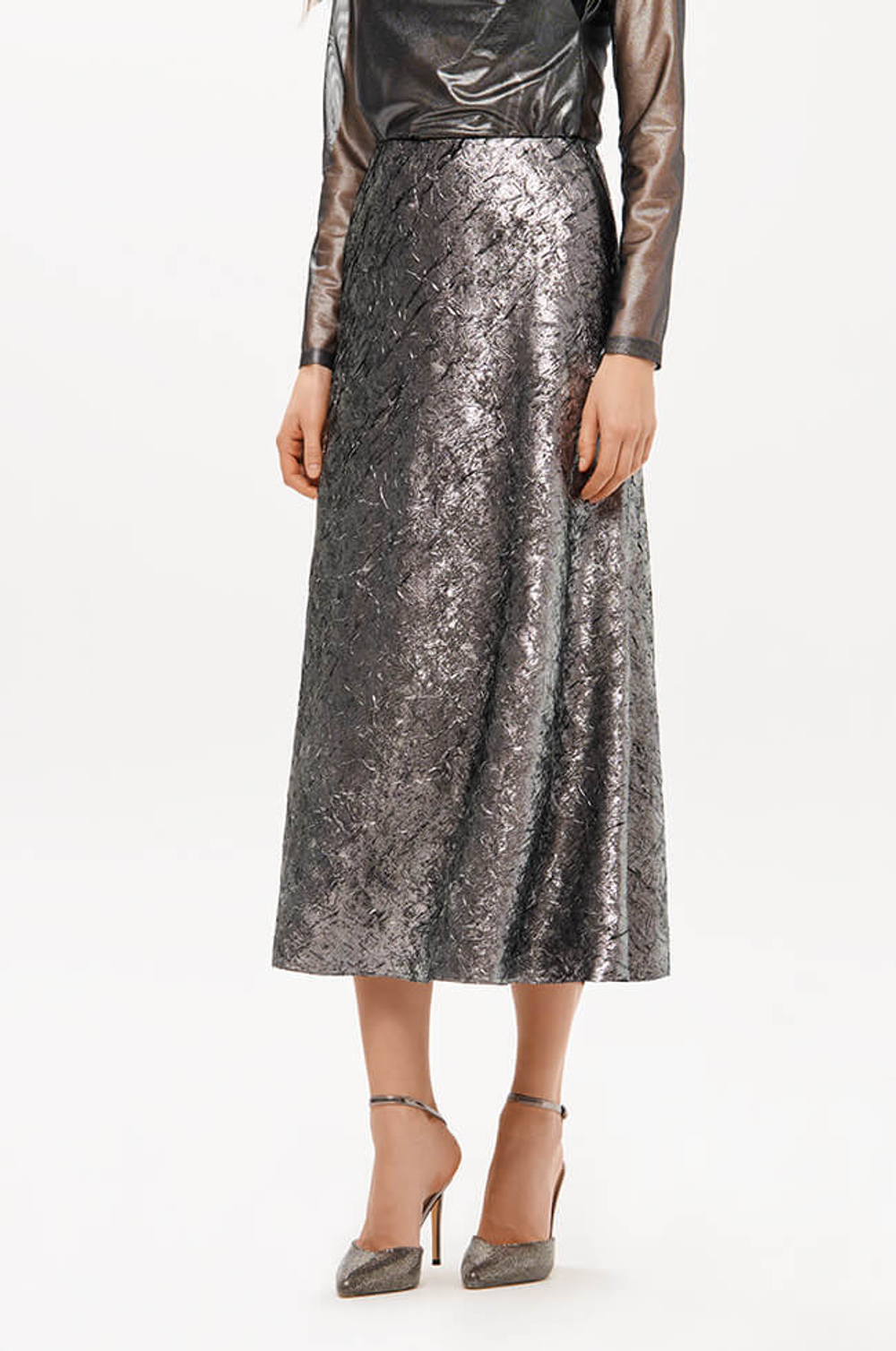 4906 Юбка женская (серебристый)