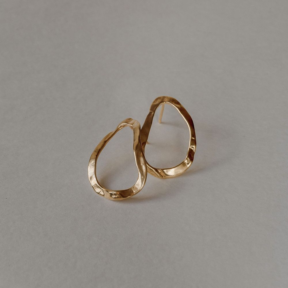 Серьги Инжир, позолотой