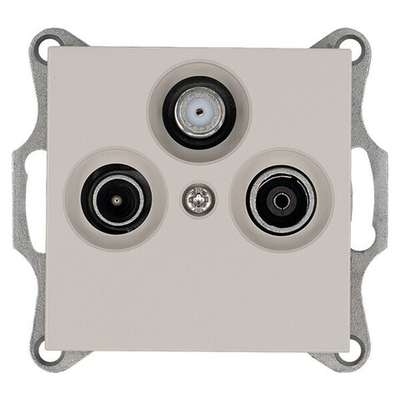 Розетка TV+FM+SAT Φ9.5mm оконечная с накладкой, цвет Тауп