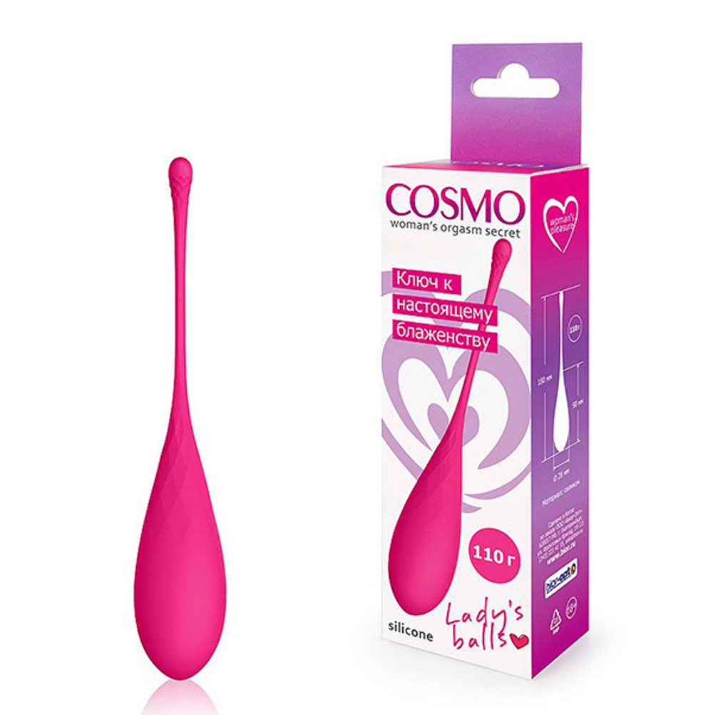 Розовый тяжелый вагинальный шарик 2,5см со шнурком Bior Toys Cosmo CSM-23139-5