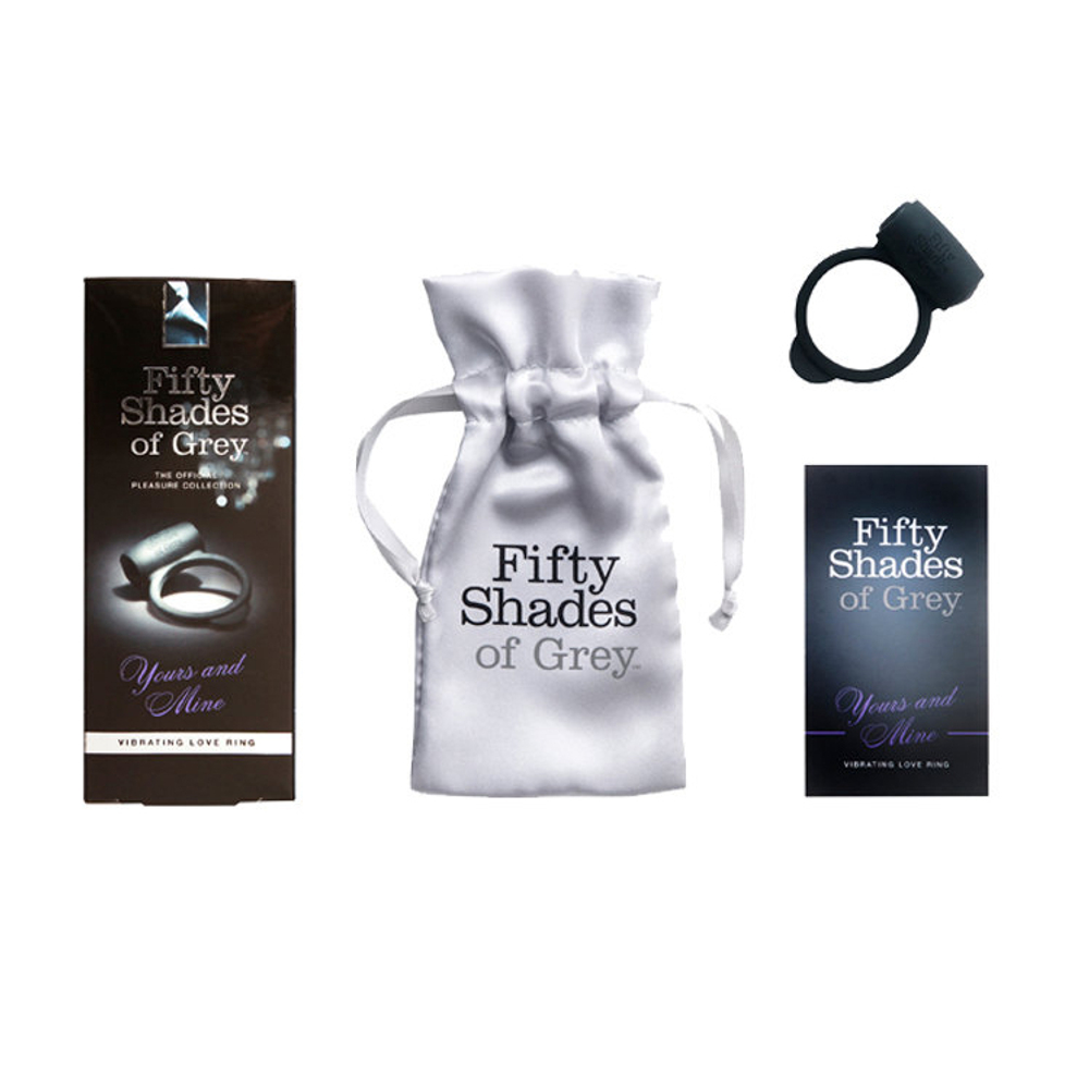 Черное эрекционное виброкольцо 3см Fifty Shades of Grey Yours and Mine Vibrating Love Ring