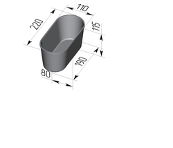 Форма для выпечки хлеба Л-7 овальная с антипригарным покрытием 220х110х115 мм
