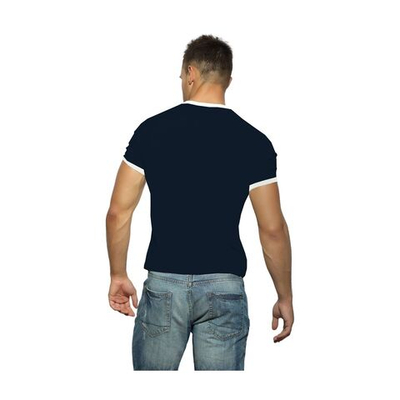 Черная футболка с контрастным принтом (Размер: XL) (Цвет: черный)