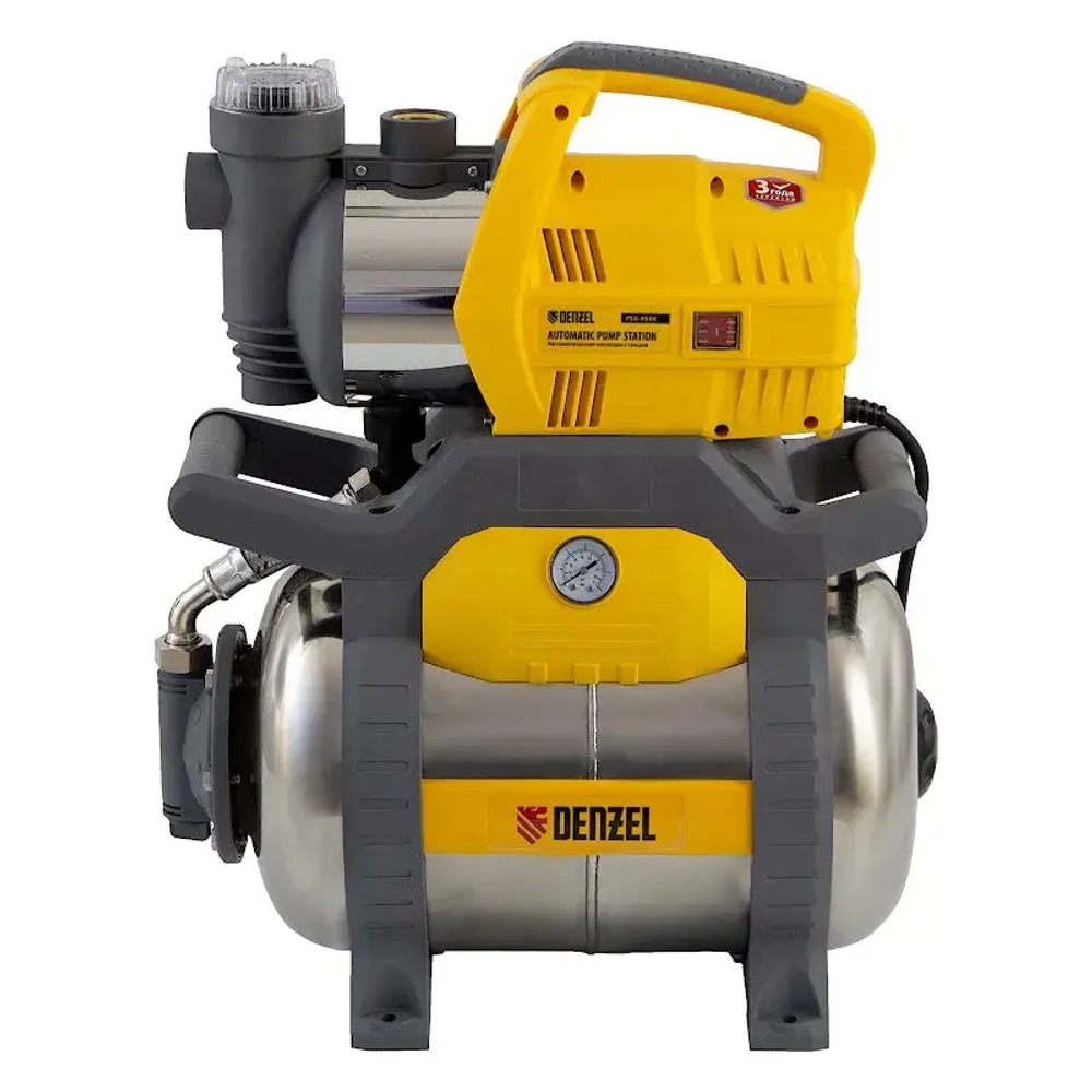 DENZEL X-PRO PSХ950X насосная станция 950 вт, 3300 л/ч, ресивер 24 л, высота подъема 38 м 97214