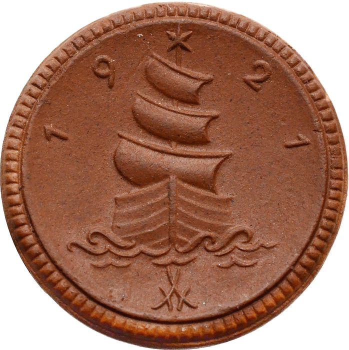 1 марка 1921 Германия (нотгельд Саксония), фарфор