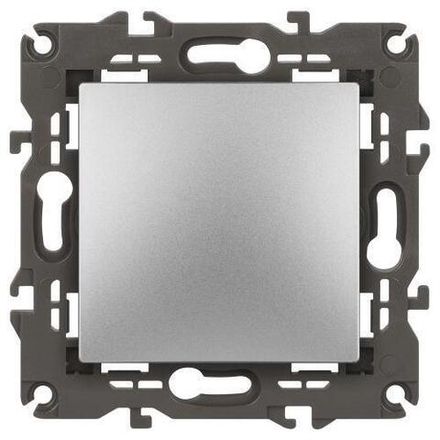 Кнопка 10АХ-250В Elegance алюм. 14-1111-03 ЭРА Б0047864