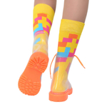 Прозрачные ботинки женские invisible-shoes оранжевые