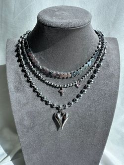 Колье из гематита Big heart