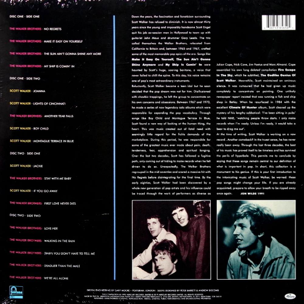 Scott Walker / No Regrets - The Best Of Scott Walker And The Walker Brothers 1965-1976 (2LP)