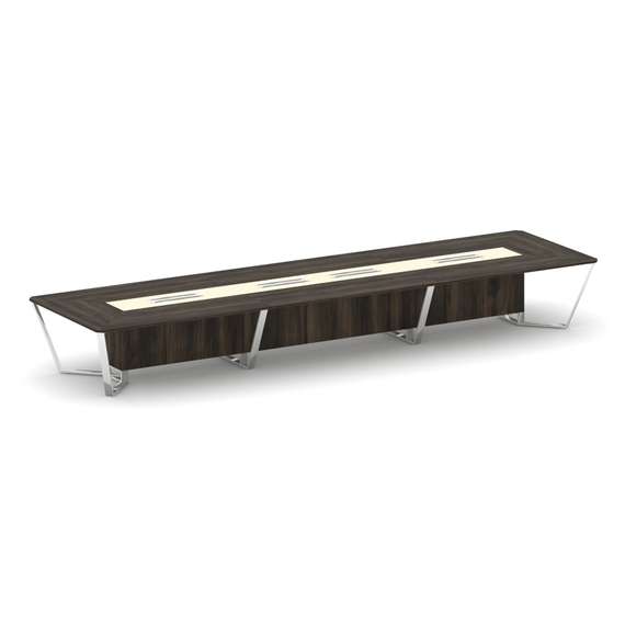 Steel Meet Стол переговорный прямоугольный MMK-PR.B.SP-18 Дуб Мали/Ваниль Глянец/Нержавеющая Сталь/Х