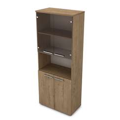 9Ш.005.13 Шкаф высокий со стеклом и нишей (800*450*2045)