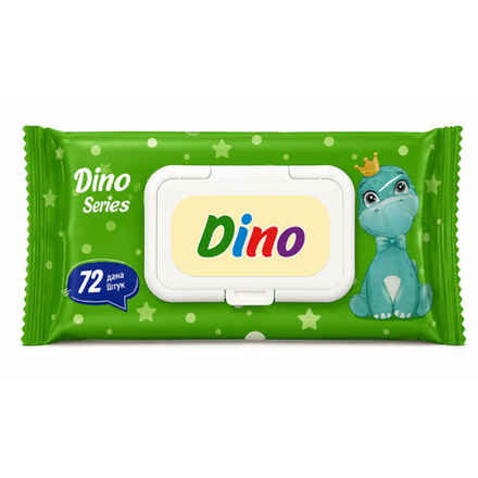 Влажные салфетки Dino детские 72 шт