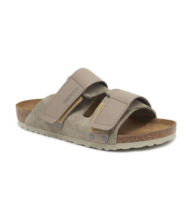 Шлепанцы кожаные uji vl nu taupe Birkenstock - серый(1025690)